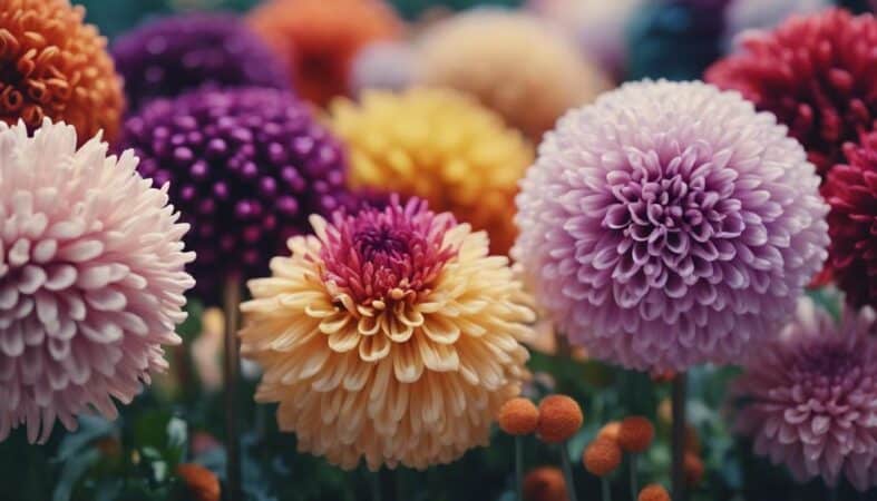 beautiful fluffy pom pom flowers