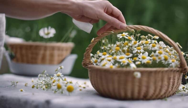 collecting chamomile flowers bounty