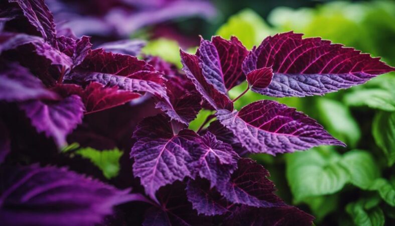 hojas moradas en plantas